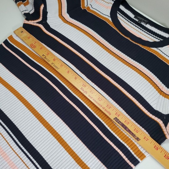 Lafayette 148 New York‎ Women Silk Blend Ribbed Shirt Size XL Striped Office Mod - Picture 9 of 11